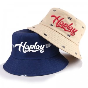 Hataí buicéad cadáis saincheaptha dearadh do hataí buicéad bróidnéireachta féin le lógó saincheaptha