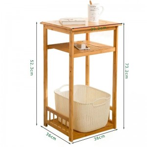 2 shraith saincheaptha bambú adhmaid stórála adhmaid taobh tábla deiridh comh -aireachta