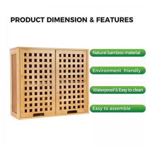 Taisceadáin Stórála Wardrobe Comh-Aireachta Seomra Folctha Bambú