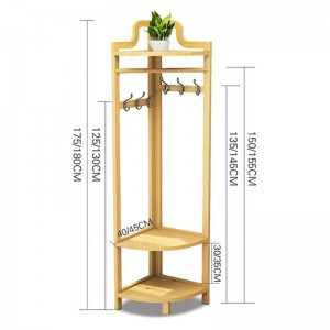 Raca Stórála Cóta Cúinne Ardchaighdeáin Raca Urláir Hanger Triantán le haghaidh Seomra Maireachtála Seomraí Leapa