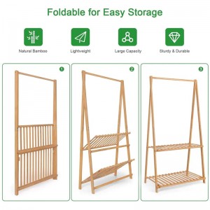 Cumas mór agus spás a shábháil do pháistí bambú páistí hanger