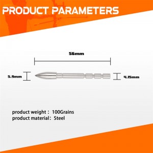 Cuir isteach an pointe bullet 100Grain le haghaidh saigheada carbóin ID4.2mm