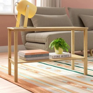 Seomra suí tábla caife bambú dronuilleogach donnnádúrtha le seomra stórála