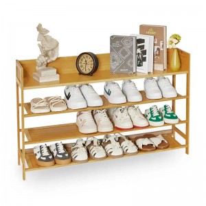 Conair Ilchuspóireach agus Stóráil Raca Bróg Bambú Closet