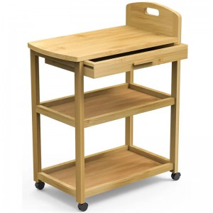 Scairbh Oscailte le haghaidh Stóráil Bia Ullmhú Bia Tralaithe carr seilf stórála bambú