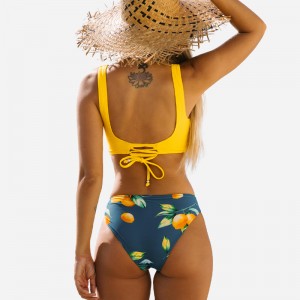 Front wrap buínn bikini cló clóbhuailte bikini