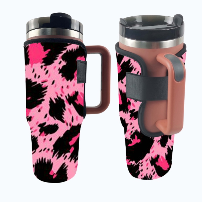 Priontáil sublimation saincheaptha Priontáil Bó Liopard Priontáil Neoprene Tumbler Sealbhóir Sealbhóir do Chorn 40oz