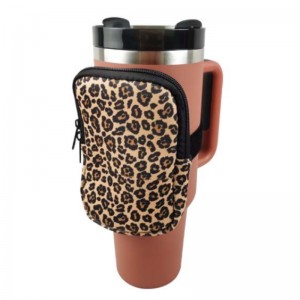 Pouch Buidéal Uisce Neoprene le haghaidh 40oz 20oz 30oz, Accessories Aclaíochta Giomnáisiamna mBan le Strap Inchoigeartaithe