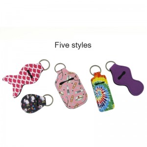 Sublimation mórdhíola sublimation bán bán balmneoprene sealbhóirí chapstick keychain