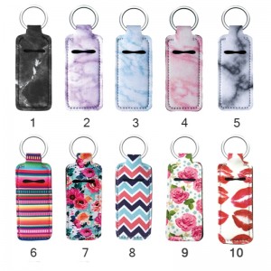 Sublimation mórdhíola sublimation bán bán balmneoprene sealbhóirí chapstick keychain