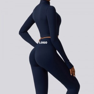 SC9281 3 phíosa seaicéad spórt spórt bra leggings yoga culaith yoga luiteoga folláine dubh giomnáisiam caitheamh mná ag seinm éadaí giomnáisiam zip barr caitheamh gníomhach