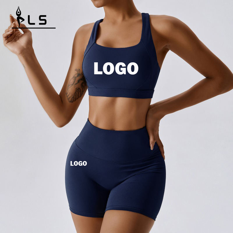 SC9284 Shorts Workout Workout Ard -WAISTED CUSTAIM CUSTAIM YOGA SET SETLESS 2 SET SET BRA VEST SORTS ARD