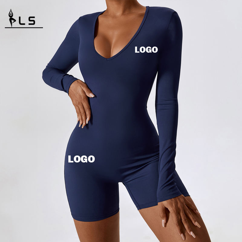 SC1079 OEM LOGO CUSTAIM CUSTAIM TRÁD Tirim Tirim Bodysuits Giomnáisiam Workout Romper Bodyconwear Active Piece One Yoga Jumpsuit