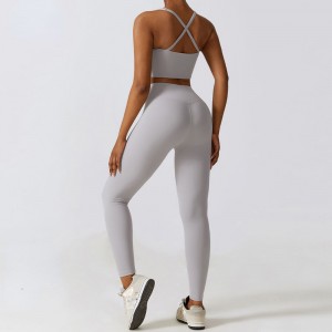SC1067 Praghas 2 Píosa Socraigh Mná Socraigh Yoga Socraigh Culaith Outfit Rith Sraith Yoga Suit Spórt Leggings Women Fitness