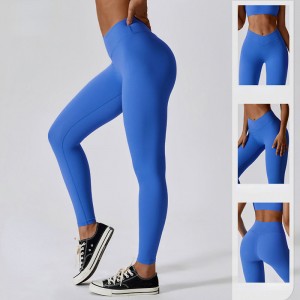 SC1094 stráice ceithre-bhealach breathable v gearrtha waistníolón spandex spandex luiteoga butt butt pants yoga luiteoga do mhná