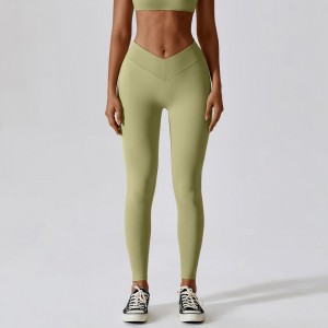 SC1094 stráice ceithre-bhealach breathable v gearrtha waistníolón spandex spandex luiteoga butt butt pants yoga luiteoga do mhná