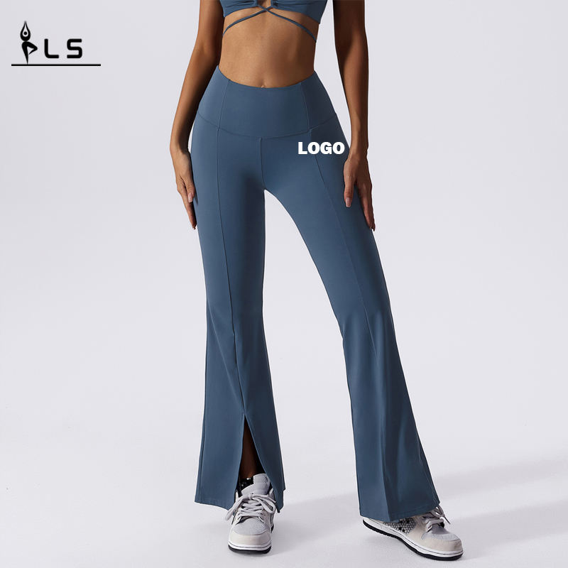 Sc1098 lógó saincheaptha pants yoga pants riteoga ard waist luiteoga do mhná luiteoga flare rialaithe bolg