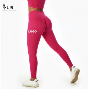 SC101010 Praghas Mórdhíola Ard -Choim Yoga Leggings Leggings Scrunch Butt do Mhná le Lógó Saincheaptha