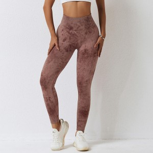 SC10125 Praghas Mórdhíola Tie Dye Scrunch Leggings Butt agus Yoga Pants Spórt Ard -Spórt Mná