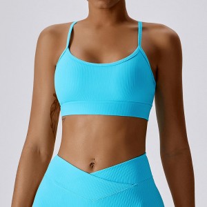 SC101610 Bra Spóirt Halter Bra Muineál Halter Muineál Cross Ar Ais Spóirt Bra Do Mhná Logo Mná Workout Sports Bra Bra Mórdhíola Yoga Cro