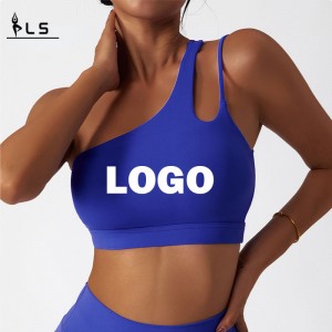 SC10171 Quakeproof Padded Sport Fitness Workout Workout Giomnáisiam Spóirt Bra One Gualainn Tacaíocht Ard -Tionchair Dílsithe Spóirt Spóirt Bra