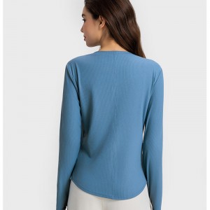 Sc102613 Sleeve Long Léine Yoga Léinte Yoga T Folláine Ag rith T-Léinte Muineál Babhta Muineál Yoga Long Mná T-léine T-léine T-léine Léine