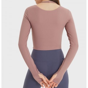 Sc10273 Lógó Saincheaptha Léinte T Yoga T folláine ag rith t-léinte t-léinte t-léine bhabhta-mhuineál Léine Spóirt Sleeve Long Do Mhná