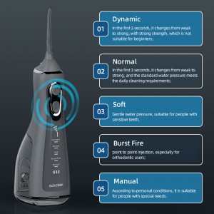 Cúram Fiaclóireachta In -athluchtaithe Umar Uisce Uisce inscortha Flosser Uisce gan sreang le haghaidh Fiacla Gumaí Braces