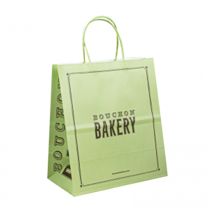 Ábhair Athchúrsáilte Mórdhíola Ceardaíocht Bolsa de Papel Málaí Páipéir Kraft Bán Diúscartha do Pacáistiú Fíon Císte Císte Bia