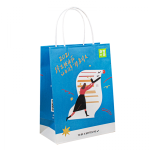 Páipéar Kraft Bag Páipéar Málaí Páipéar Miondíola Kraft Málaí Páipéir Praghas Athchúrsáilte le Láimhseáil Málaí Siopadóireachta Kraft