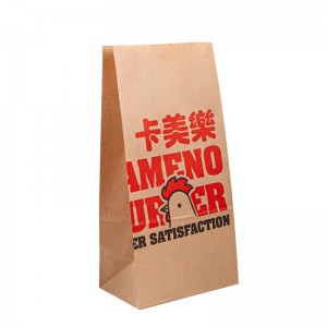 Málaí pacáistithe páipéir kraft uiscedhíonach le haghaidh bia mear