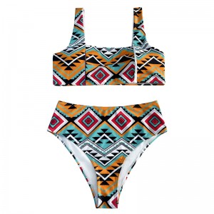 Stíl Náisiúnta ócáideach agus chompordach Floral ar ais ar ais Snámha Dílsithe Strap Leathan Strap Leathan