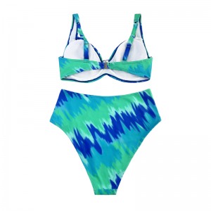 Feistis snámha dhá phíosa clóite turquoise le strapaí leathana