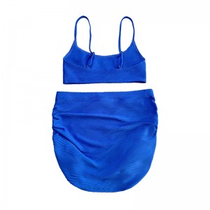 Swimsuit Swimsuit Fionraí Pleated Sciorta Gorm Éadach Speisialta