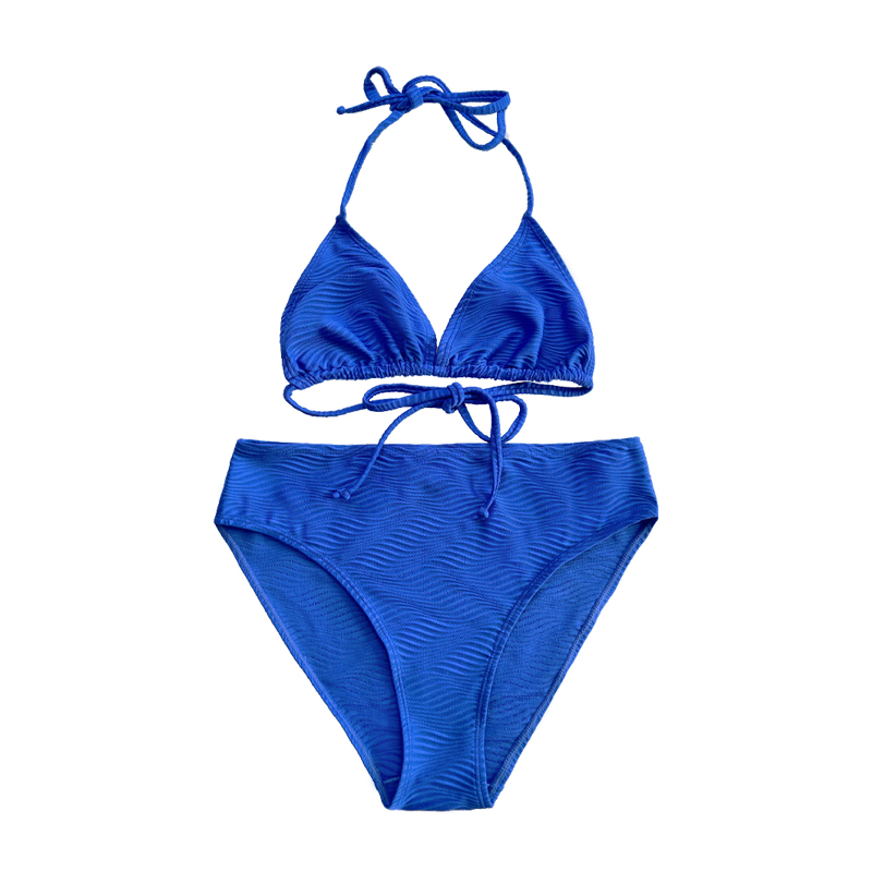 Patrún Gorm Éadach Speisialta Cupán Triantán Triantán Halter Halter Strap Swimsuit Split Swimsuit