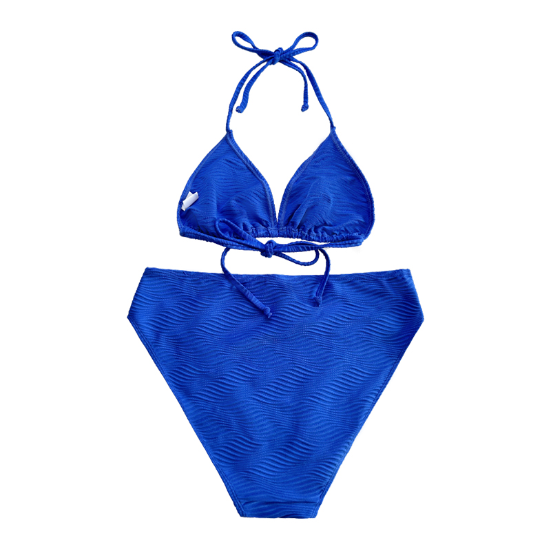 Patrún Gorm Éadach Speisialta Cupán Triantán Triantán Halter Halter Strap Swimsuit Split Swimsuit