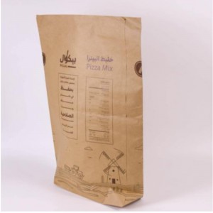 Éicea -chairdiúil 2kg 25kg 30kg saincheaptha arbhar arbhar málaí páipéir pacáistithe le do lógó féin in -athchúrsáilte