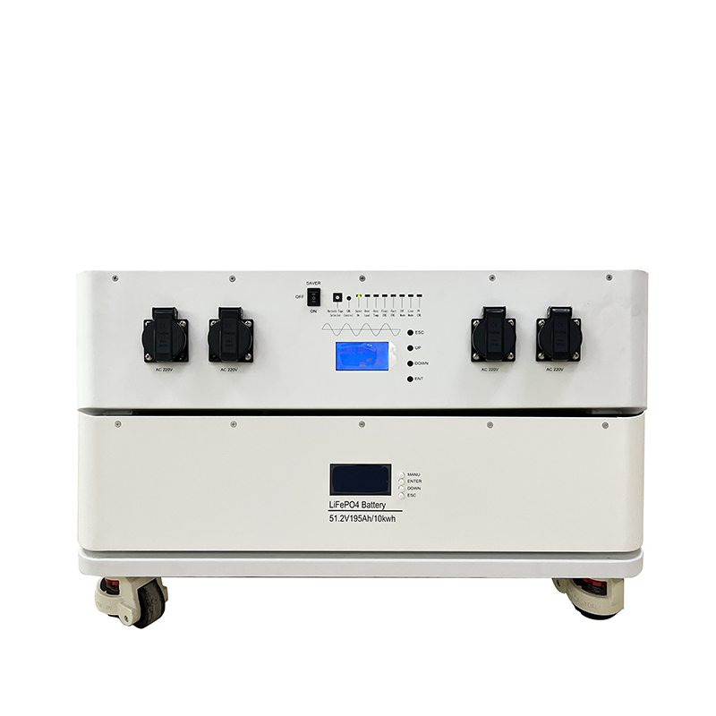 Stóráil Baile Fuinnimh Stackable Stóráil ceallraí ceallraí 10KWH 51.2V 190A le inverter 6000W