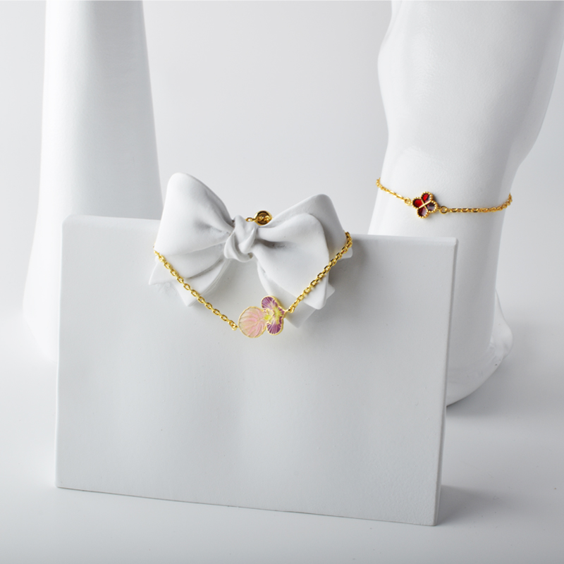 Uus 4 Virsiku Õied Õõnes   Valge Shell Virsiku Õie Aksessuaarid Käevõru