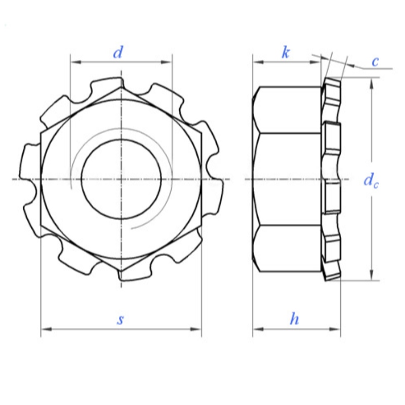 cnónna teaglaim le washer earrach heicseagánach/K-cnó glas