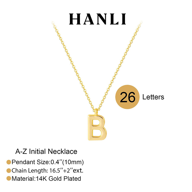 Hongde 14K Gold Plátáilte A-Z Necklaces Tosaigh Muince Tosaigh do Mhná - 14k Óir Plátáilte Muince Litreach Míne Aibítir Simplí A-Z Muince Ainm Monogram Pearsantaithe Muince do Mhná Jewelry