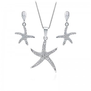 Cuideachta Seodra Práis Plátáilte Starfish siogairlín Prás Starfish Snasta Farraige Saolna Farraige Siogairlín le 18 Slabhra Bosca