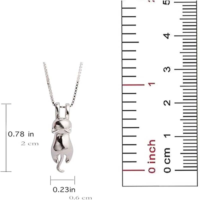 Muince Charm Cat Airgid S.Leaf Sterling Silver Cat do Mhná Jewelry Cat do Mhná Gabhálais Cat do Mhná Cat Mam Lover Lady Bronntanais Téama Gleoite Silver Kitten Jewelry Bronntanais Breithlá do Mhná