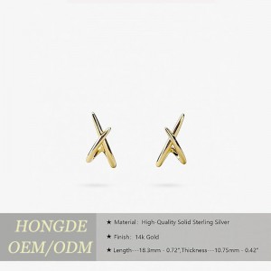 Fáinní Óir do Mhná Trendy, Fáinní Graí Óir 14K Fáinne Ísle Fáinne Óir Simplí Minimalist Earring Hypoallergenic do Mhná Bronntanais
