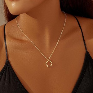 Dúbailte Minimalist-Muince Ciseal 4K Gold Silver Plátáilte Ciorcal Trendy Ciorcal Gearrthóg páipéir Slabhra siogairlín Choker, Óir Simplí Diamond Cross Bow Jewelry Set Bronntanais do Mhná