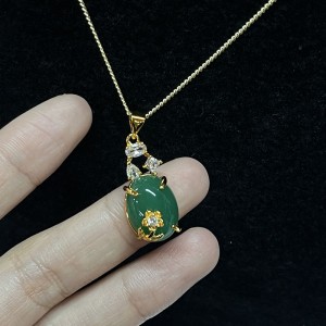 Muince pendant ubhchruthach glas opulent glas le haicinn zircon bán, ór-Suíomh plátáilte, mná galánta\\jewelry \'s jewelry