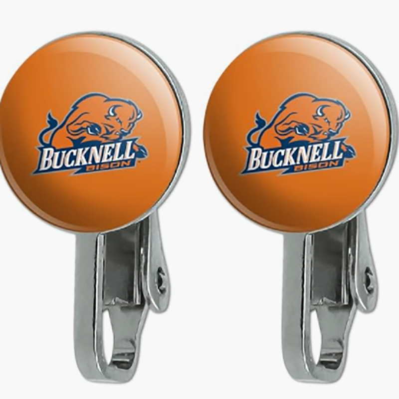 Gearrthóg Bison Oifigiúil Bucknell-Ar Earrings - Ard-Cóimhiotal miotail ardchaighdeáin, eapocsa-Brataithe, uimh-Piercing ag teastáil, jewelry lá cluiche do alumni & Lucht féachana