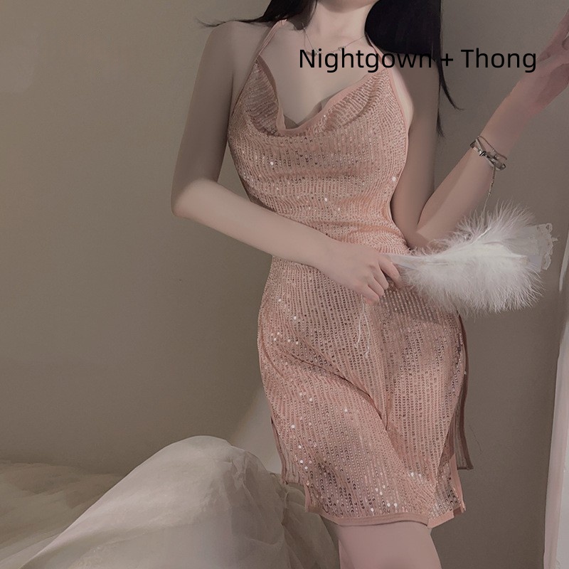 Lingerie sexy. Te agus tempting domhain v - muineál le seacainí, scoilt oíche oíche - aonfhoirmeach móide - méid set.3539 Praghas:$112.99