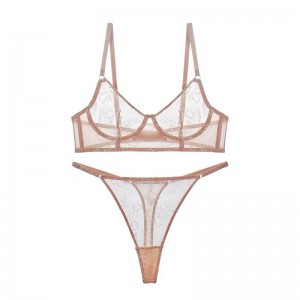 Crosphórú-Lingerie sexy teorann do mhargaína hEorpa agus Mheiriceá. (De chuid)na Fraince-stíl ultra ultra-tanaí féach-trí lása lingerie. Sraith bra le haghaidh bustaí móra a fhágann go bhfuil an bust ag breathnúníos lú agu...
