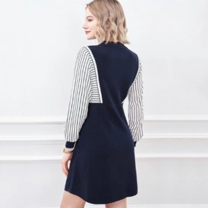 Titim Luath -Titim Collar Cniotáilte Beag Leath Cardigan